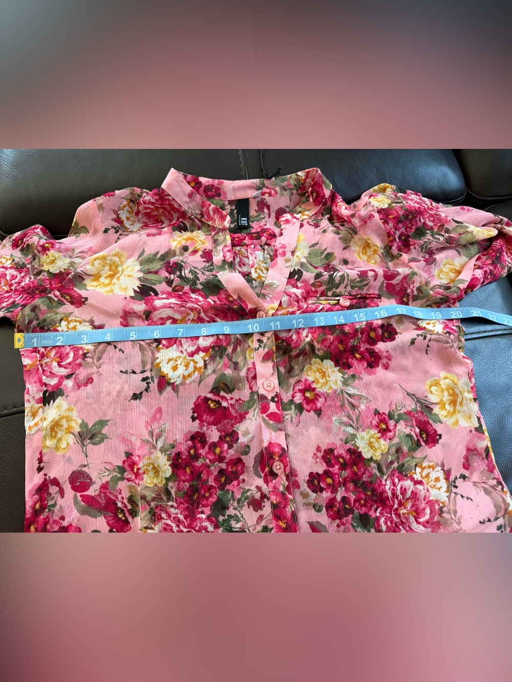KUT from the Kloth Jasmine Chiffon Button mi-Up Blouse Size S (2-4) - Picture 9 of 13